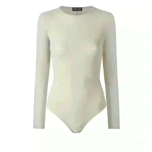 MANGO Cut-Out Back Bodysuit Bone White Size  S - Picture 2 of 9